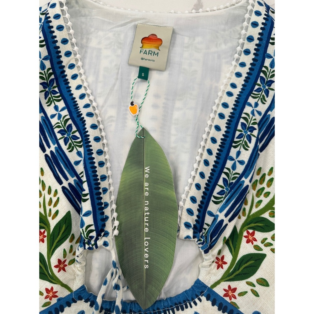 NWT Farm Rio Macaw Flight Maxi Dress Small Tropical Bird Linen $280 Sold Out - Picture 7 of 16